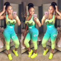 Fashion Fashion Bodycon Women Women Sport Clothing Multicolor atuendos de deportes impresos multicolor sets de dos piezas